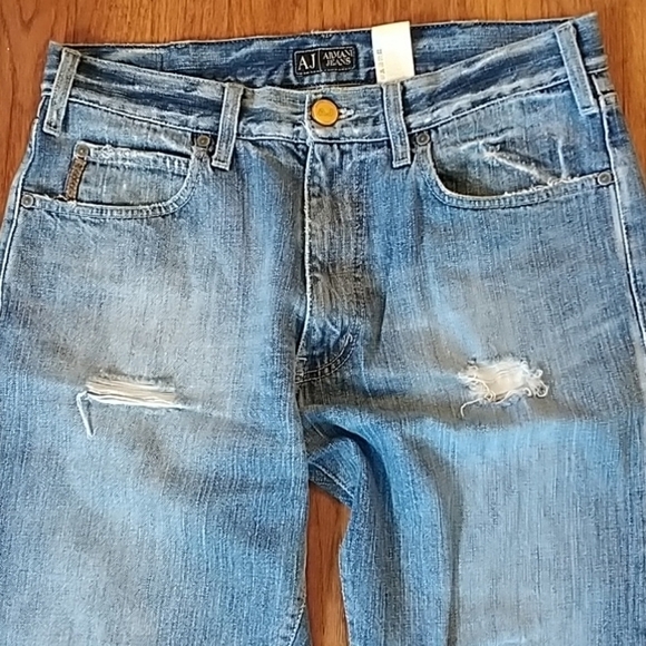 AJ/Armani Distressed Bootcut Jeans sz 32 - Picture 13 of 13